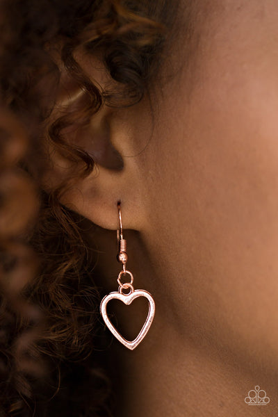 Paparazzi Accessories Hustle and Heart - Copper Necklace & Earrings 