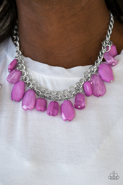 Paparazzi Accessories Glacier Goddess - Purple Necklace & Earrings 