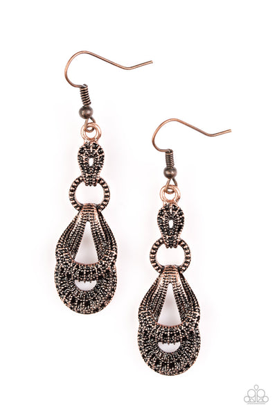 Paparazzi Accessories Romantic Radiance - Copper Earrings 