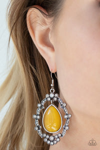 Paparazzi Accessories Icy Eden - Yellow Earrings 