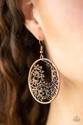 Paparazzi Accessories Get Into VINE - Copper Earrings