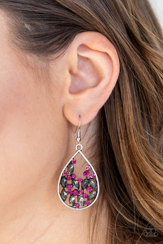 Paparazzi Accessories Cash or Crystal? - Pink Earrings 