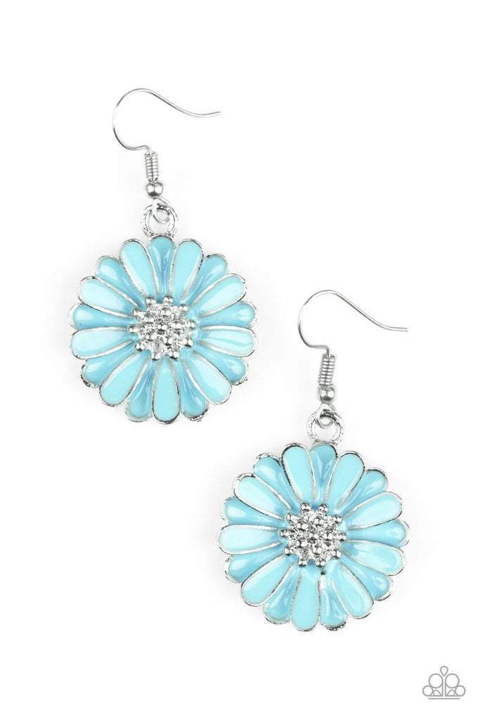 Paparazzi Accessories Distracted By Daisies - Blue Earrings 