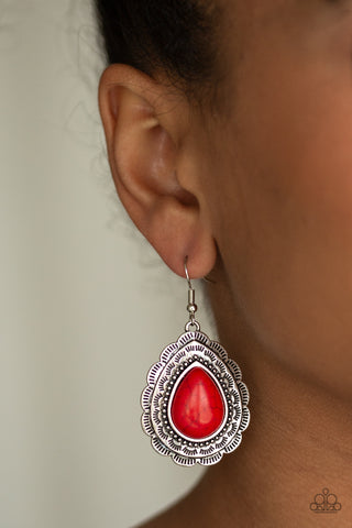 Paparazzi Accessories Mountain Mover - Red Earrings 
