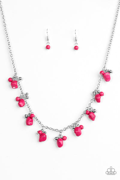 Paparazzi Accessories Rocky Mountain Magnificence - Pink Necklace & Earrings 