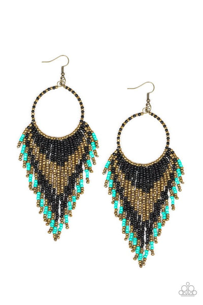 Paparazzi Accessories Live Off The BADLANDS - Black Earrings 