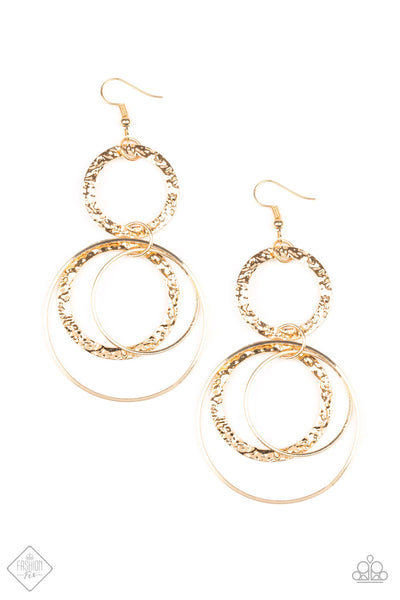 Paparazzi Accessories Eclipsed Edge Gold Earrings 