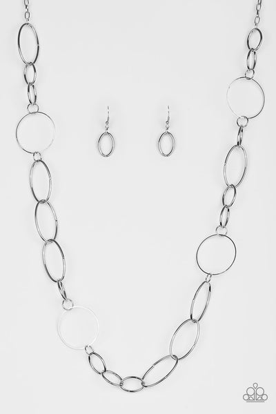 Paparazzi Accessories Perfect MISMATCH - Silver Necklace & Earrings