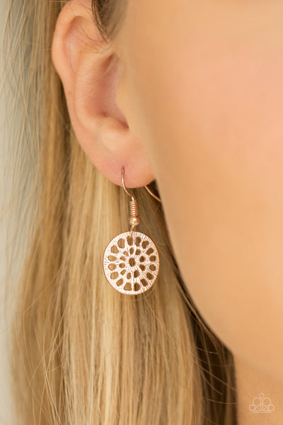 Paparazzi Accessories Your Own Free WHEEL - Rose Gold Necklace & Earrings 