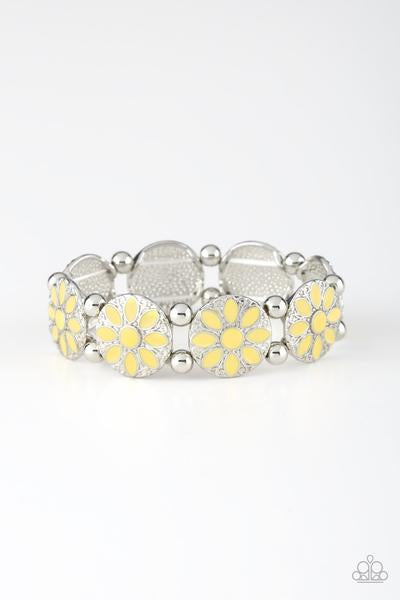 Paparazzi Accessories Dancing Dahlias - Yellow Bracelet 