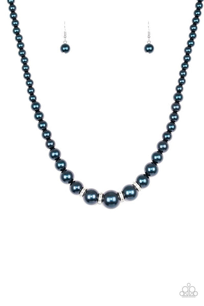 Paparazzi Accessories Party Pearls - Blue Necklace & Earrings 