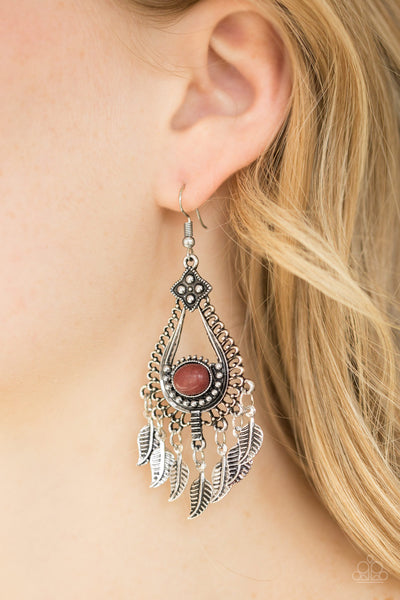 Paparazzi Accessories The FLIGHT Of Your Life - Brown Earrings 