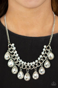 Paparazzi Accessories All Toget-HEIR Now - White Necklace & Earrings 