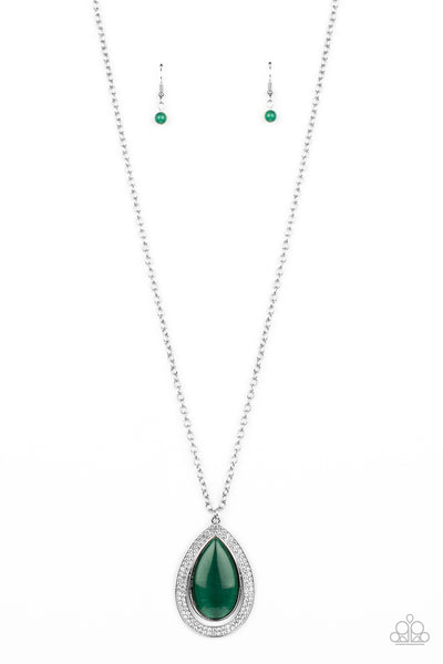 Paparazzi Accessories You Dropped This - Green Necklace & Earrings 