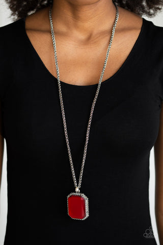 Paparazzi Accessories Let Your HEIR Down - Red Necklace & Earrings 