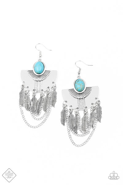 Paparazzi Accessories Sure Thing Chief Blue Earrings 