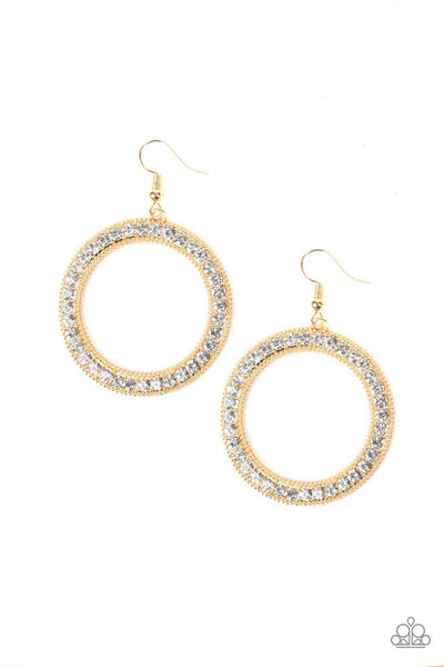 Paparazzi Accessories Haute Halo - Gold Earrings 