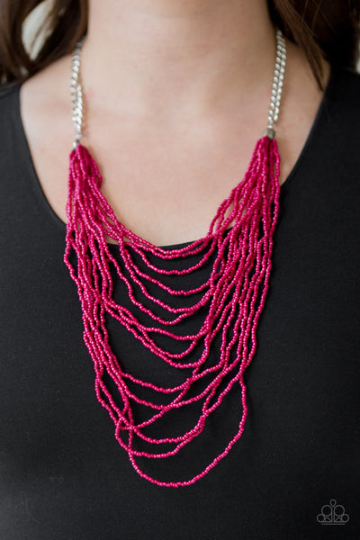Paparazzi Accessories Bora Bombora - Pink Necklace & Earrings