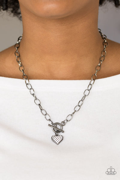 Paparazzi Accessories Harvard Hearts - Black Necklace & Earrings