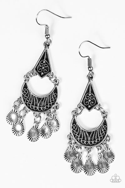 Paparazzi Accessories Shimmering Sands - Silver Earrings 
