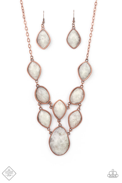 Paparazzi Accessories Opulently Oracle - Copper Necklace & Earrings 