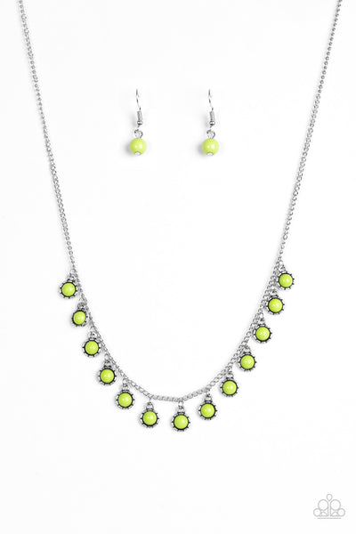 Paparazzi Accessories Gypsy Glow - Green Necklace & Earrings 