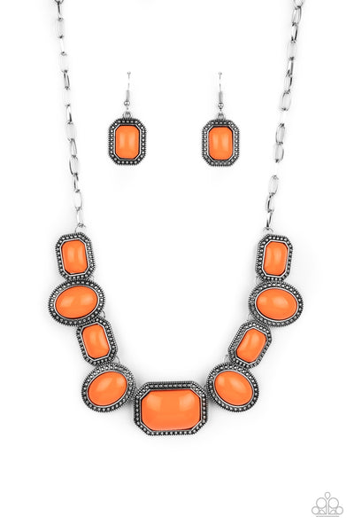 Paparazzi Accessories Lets Get Loud - Orange Necklace & Earrings 