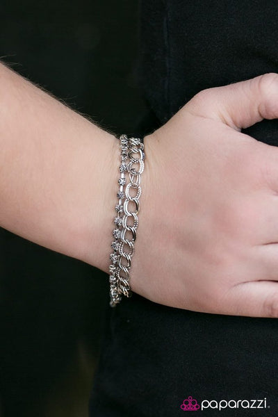 Paparazzi Accessories Double Time Silver Bracelet