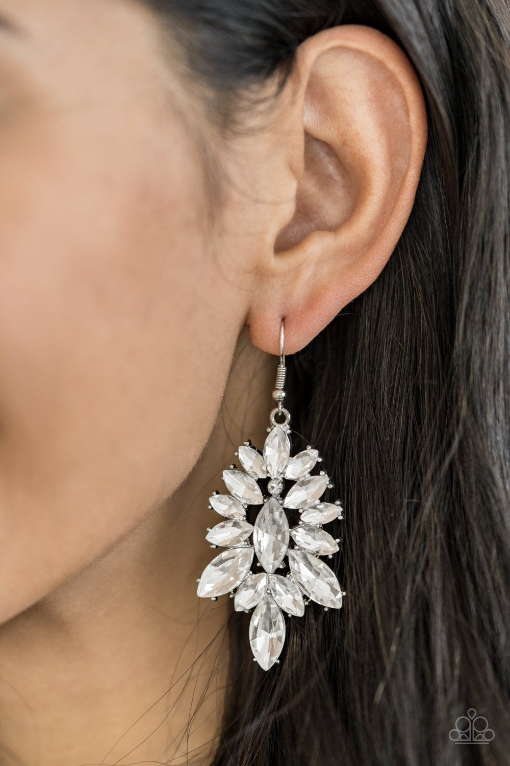 Paparazzi Accessories Billion Dollar Boss - White Earrings 