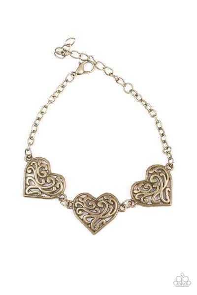 Paparazzi Accessories Heartfelt Harmony - Brass Bracelet 