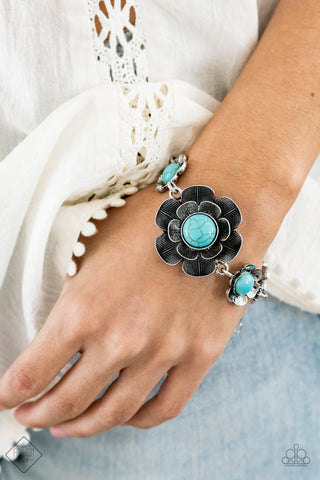 Paparazzi Accessories - Badlands Blossom - Blue Bracelet