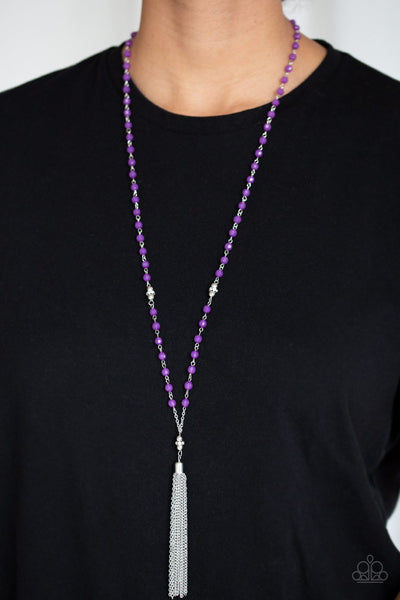 Paparazzi Accessories Tassel Takeover- Purple Necklace & Earrings 