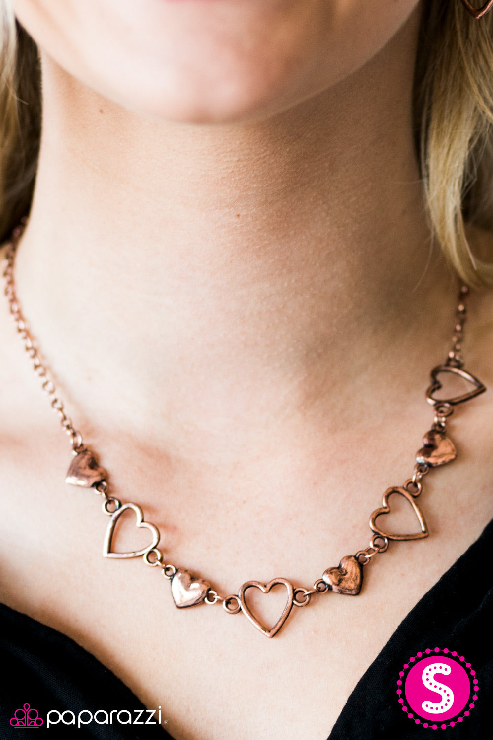 Paparazzi Accessories Hustle and Heart - Copper Necklace & Earrings 