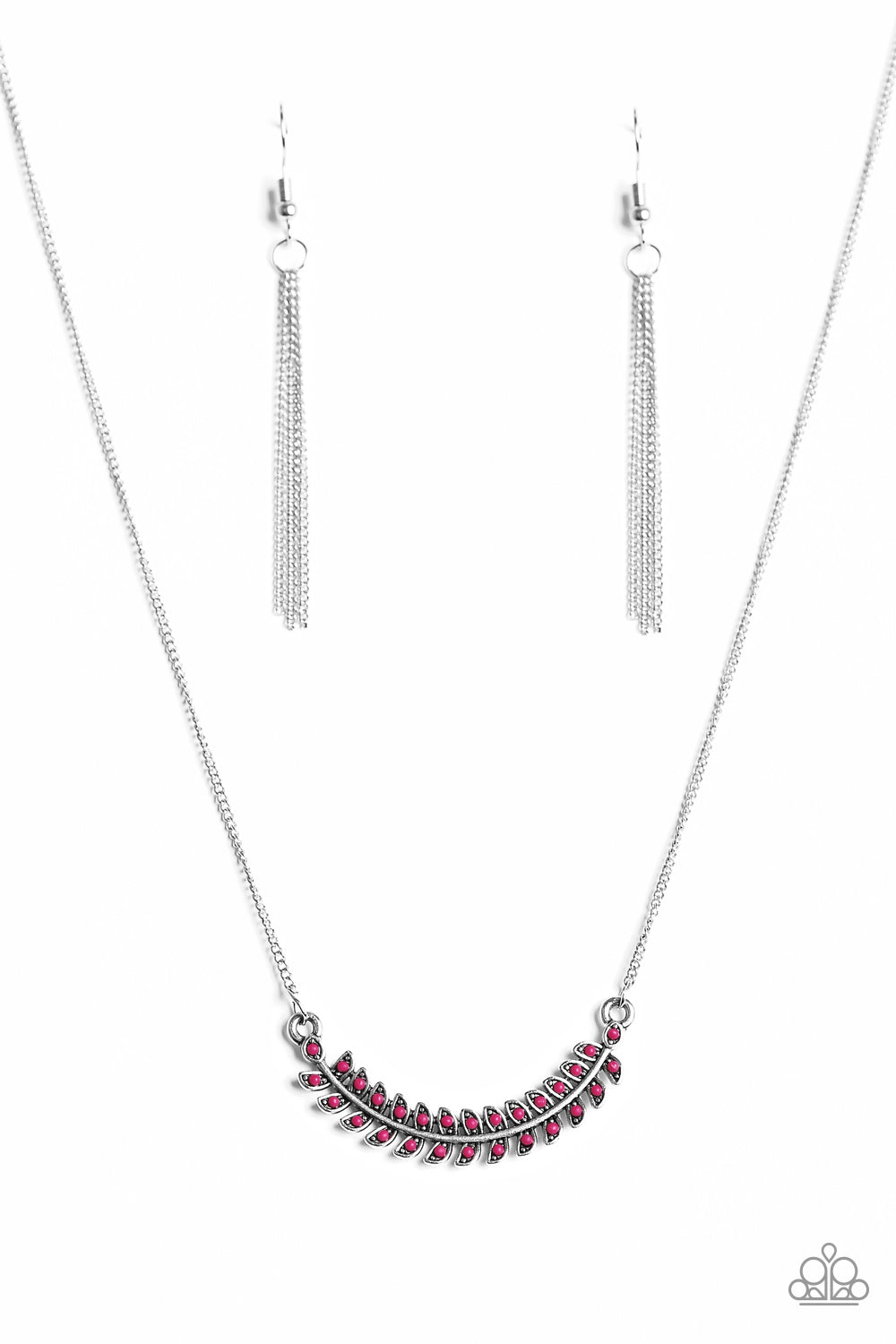 Paparazzi Accessories Flying Colors - Pink Necklace & Earrings 