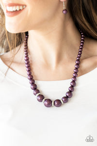 Paparazzi Accessories Party Pearls - Purple Necklace & Earrings 