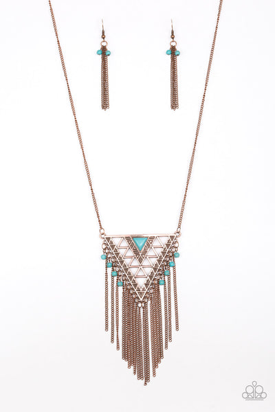 Paparazzi Necklace Colorfully Colossal - Copper