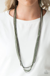 Paparazzi Accessories Colorful Calamity - Green Necklace & Earrings 