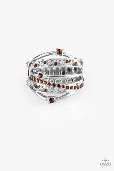 Paparazzi Accessories Making The World Sparkle - Brown Ring