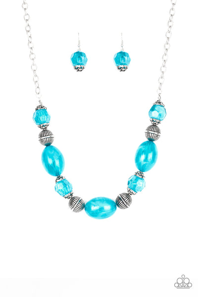 Paparazzi Accessories Ice Melt - Blue Necklace & Earrings 