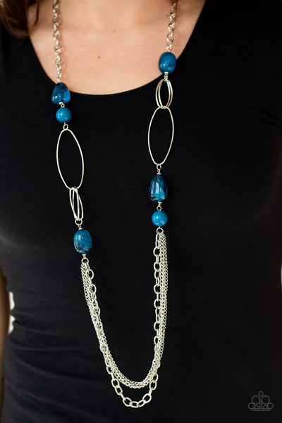 Paparazzi Accessories Pleasant Promenade - Blue Necklace & Earrings 