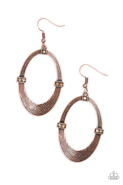 Paparazzi Accessories Radiantly Rural - Copper Earrings 