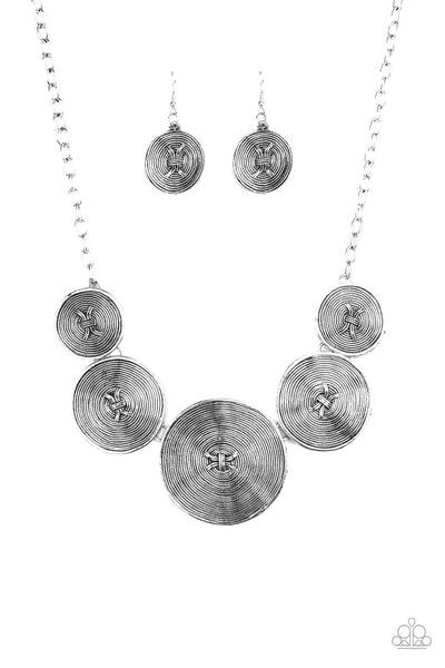 Paparazzi Accessories Deserves A Medal - Silver Necklace & Earrings 