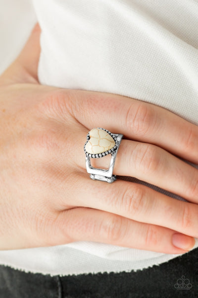 Paparazzi Accessories Rule With Your Heart - White Ring