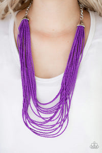Paparazzi Accessories Peacefully Pacific - Purple Necklace & Earrings 