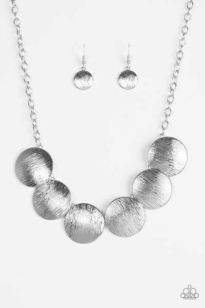 Paparazzi Accessories Glued To The SPOTLIGHT - Silver Necklace & Earrings 