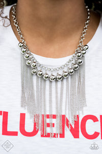 Paparazzi Accessories Powerhouse Prowl Silver Necklace & Earrings 