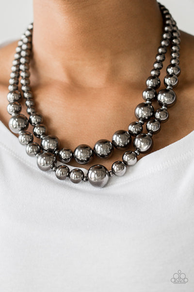 Paparazzi Accessories I Double Dare You - Black Necklace & Earrings 