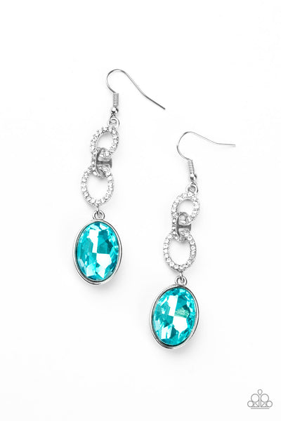Paparazzi Accessories Extra Ice Queen - Blue Earrings 
