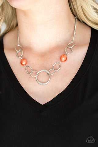 Paparazzi Accessories Lead Role - Orange Necklace & Earrings 