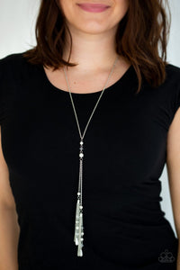 Paparazzi Accessories Timeless Tassels- White Necklace & Earrings 